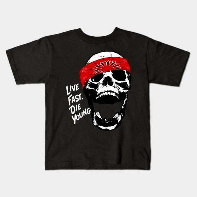 LIVE FAST DIE YOUNG Kids T-Shirt by dopeazzgraphics